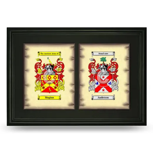 Double Coat of Arms Framed - Black
