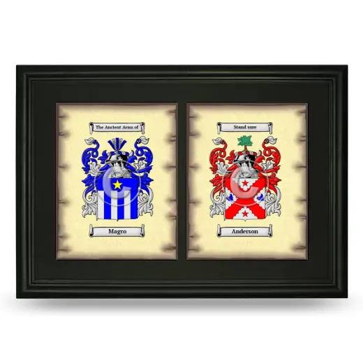 Double Coat of Arms Framed - Black
