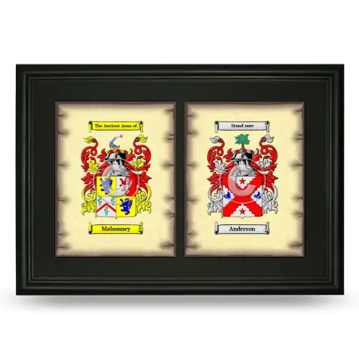 Double Coat of Arms Framed - Black