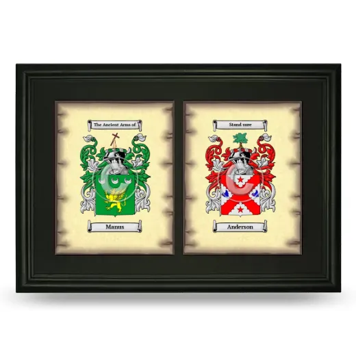 Double Coat of Arms Framed - Black