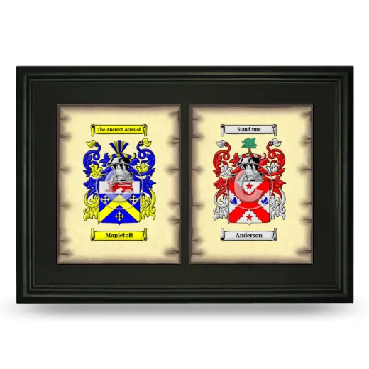 Double Coat of Arms Framed - Black