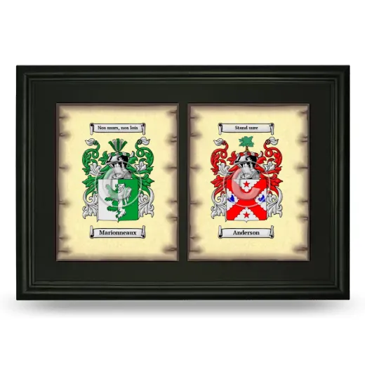 Double Coat of Arms Framed - Black