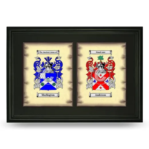 Double Coat of Arms Framed - Black