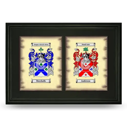 Double Coat of Arms Framed - Black