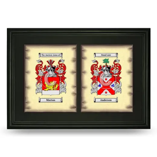 Double Coat of Arms Framed - Black