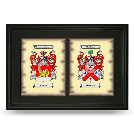 Double Coat of Arms Framed - Black