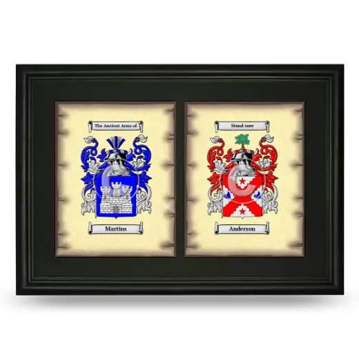 Double Coat of Arms Framed - Black