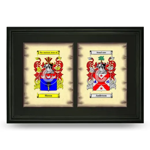 Double Coat of Arms Framed - Black