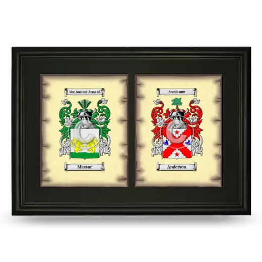 Double Coat of Arms Framed - Black