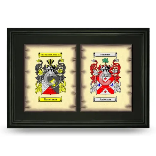 Double Coat of Arms Framed - Black