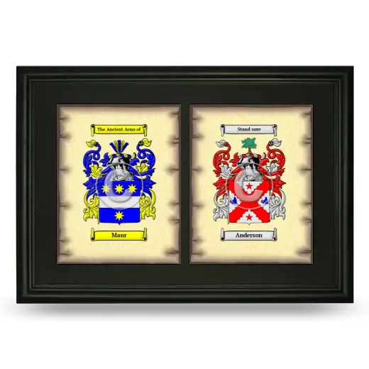 Double Coat of Arms Framed - Black