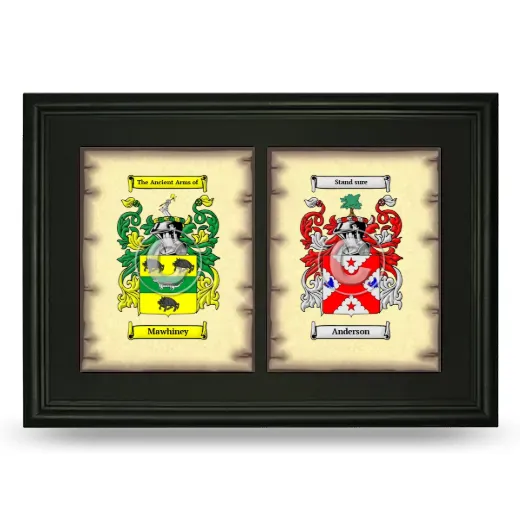 Double Coat of Arms Framed - Black