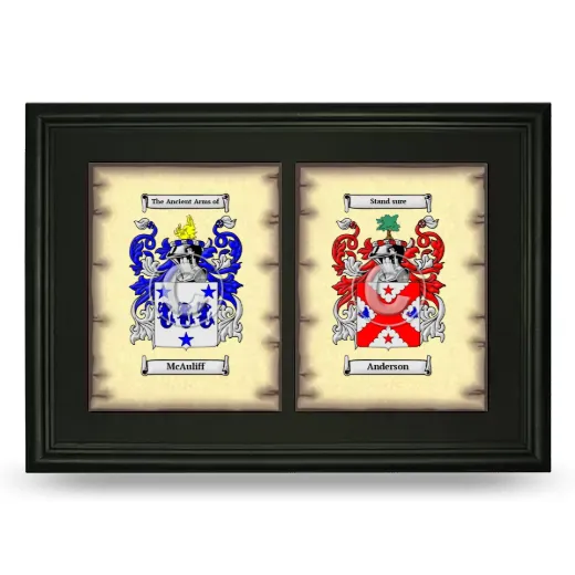 Double Coat of Arms Framed - Black
