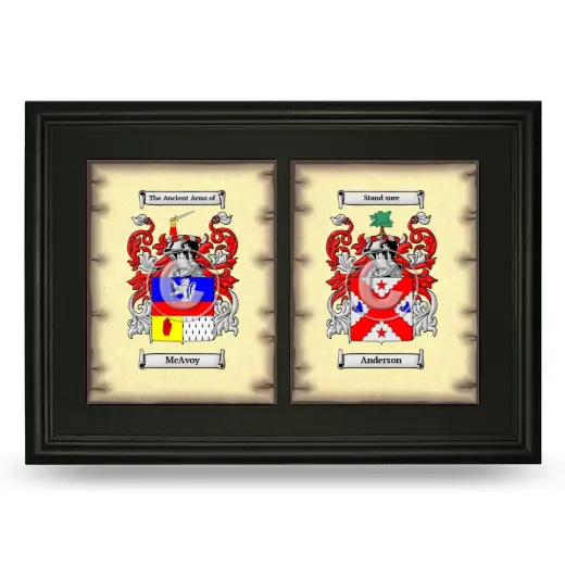 Double Coat of Arms Framed - Black