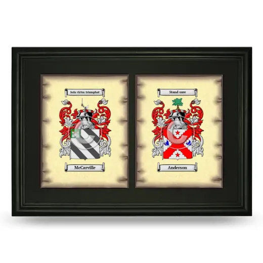 Double Coat of Arms Framed - Black