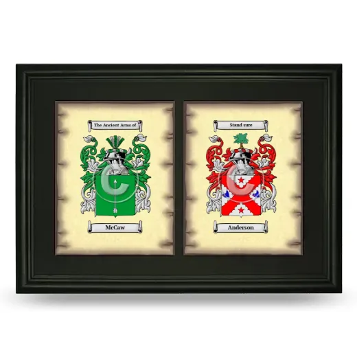 Double Coat of Arms Framed - Black