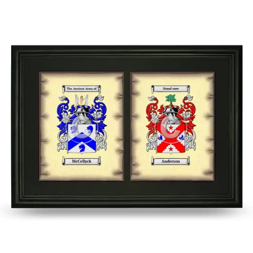 Double Coat of Arms Framed - Black