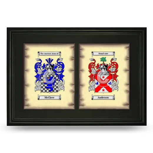 Double Coat of Arms Framed - Black
