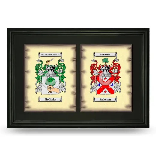 Double Coat of Arms Framed - Black