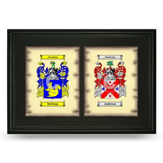 Double Coat of Arms Framed - Black