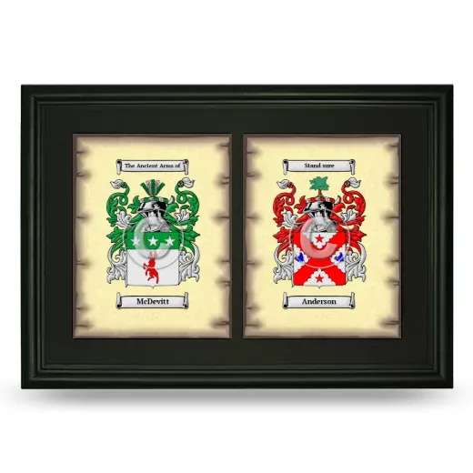 Double Coat of Arms Framed - Black