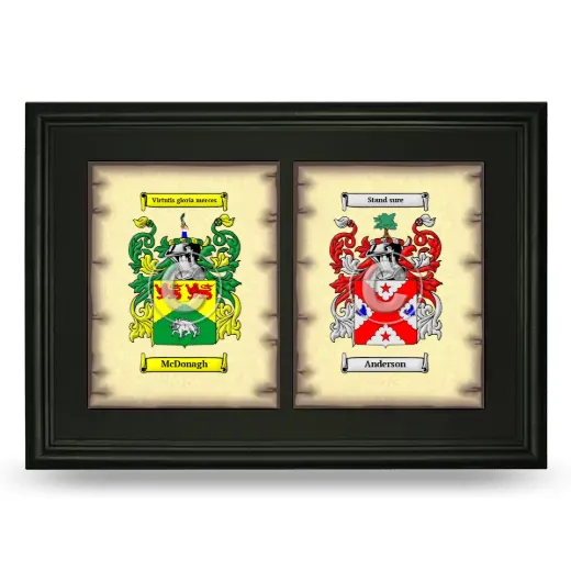 Double Coat of Arms Framed - Black
