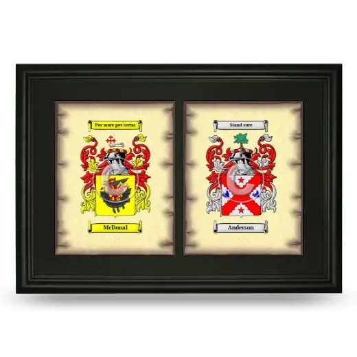 Double Coat of Arms Framed - Black