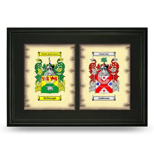 Double Coat of Arms Framed - Black