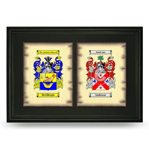 Double Coat of Arms Framed - Black