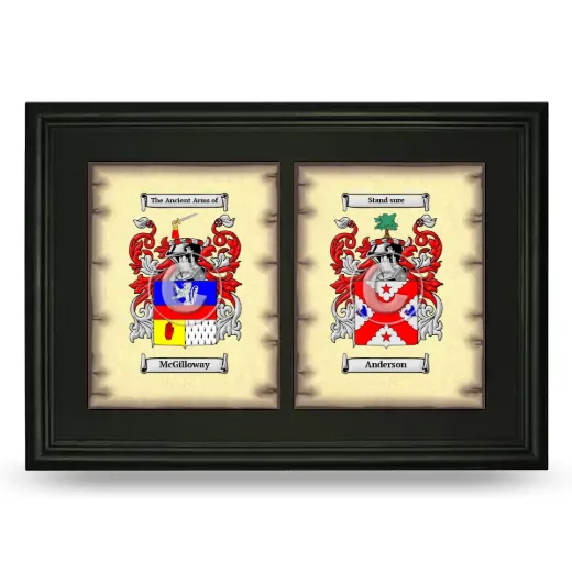 Double Coat of Arms Framed - Black