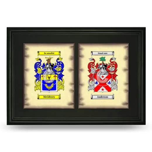 Double Coat of Arms Framed - Black