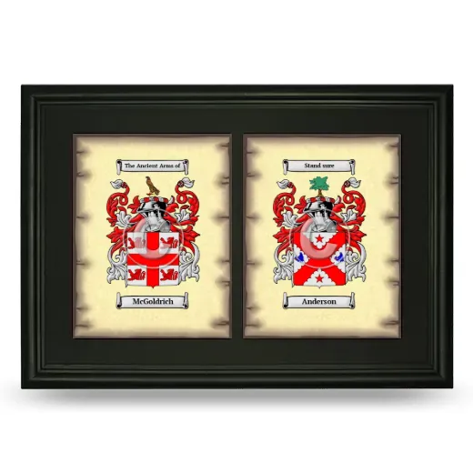 Double Coat of Arms Framed - Black