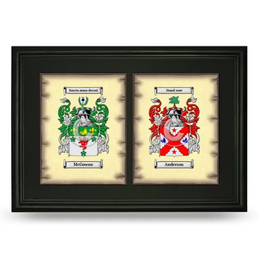 Double Coat of Arms Framed - Black