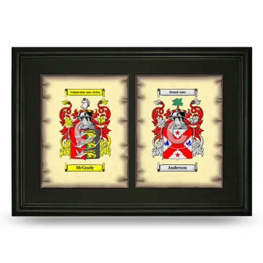 Double Coat of Arms Framed - Black
