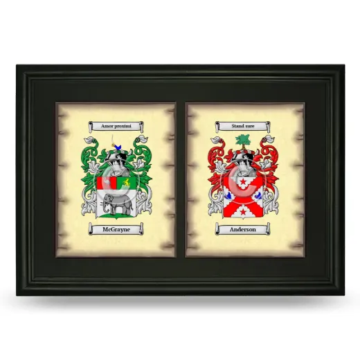 Double Coat of Arms Framed - Black