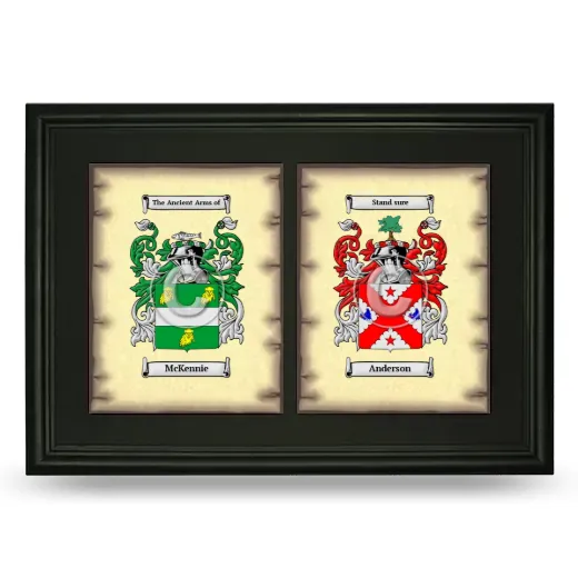 Double Coat of Arms Framed - Black