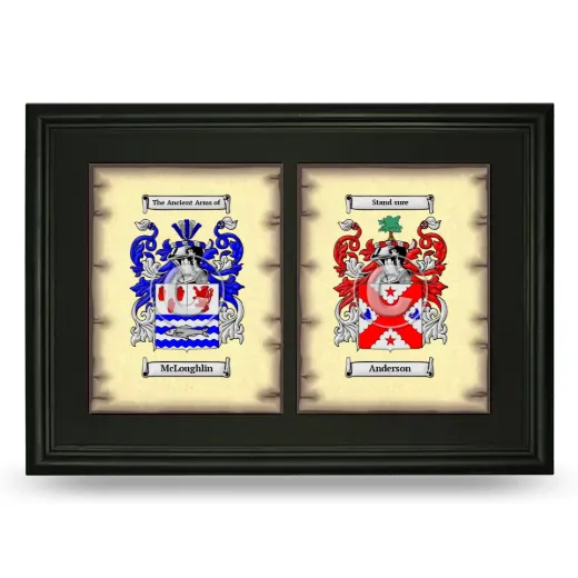 Double Coat of Arms Framed - Black