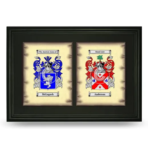 Double Coat of Arms Framed - Black