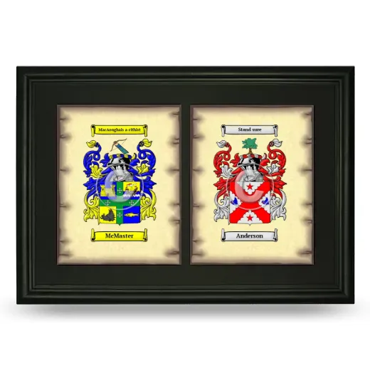 Double Coat of Arms Framed - Black