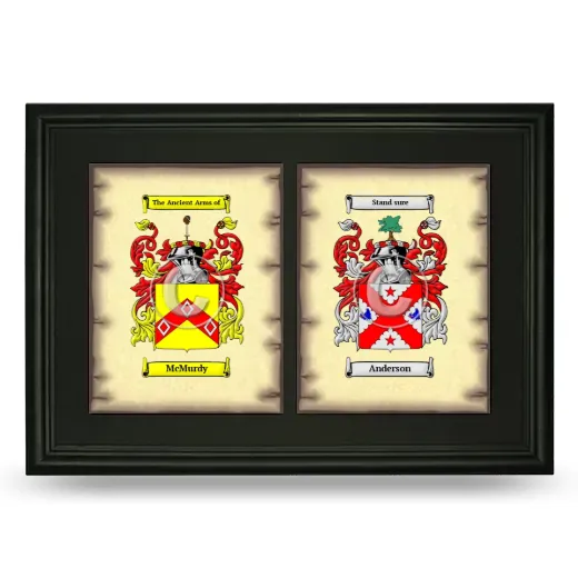 Double Coat of Arms Framed - Black