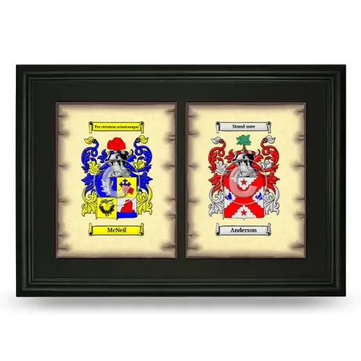 Double Coat of Arms Framed - Black