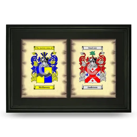 Double Coat of Arms Framed - Black