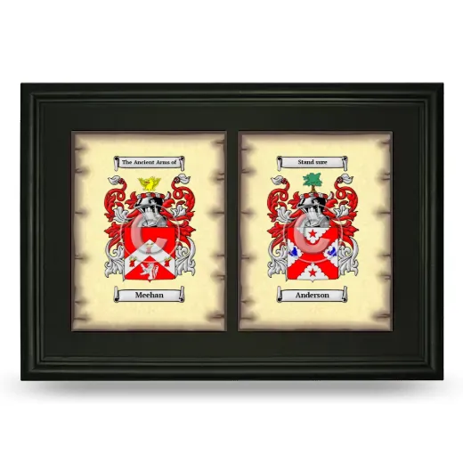 Double Coat of Arms Framed - Black