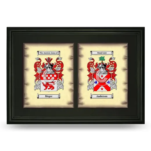 Double Coat of Arms Framed - Black