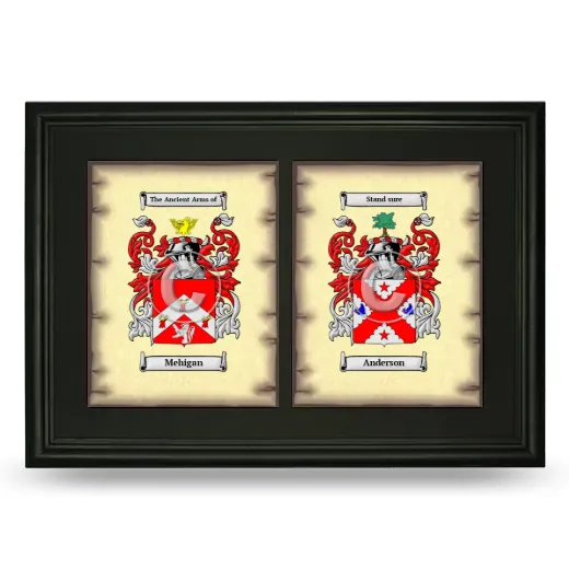 Double Coat of Arms Framed - Black