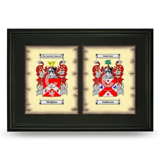 Double Coat of Arms Framed - Black