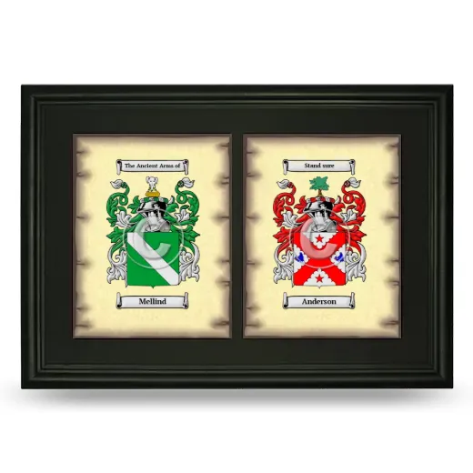 Double Coat of Arms Framed - Black