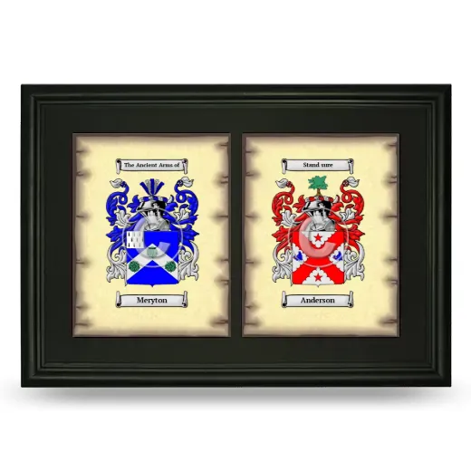 Double Coat of Arms Framed - Black
