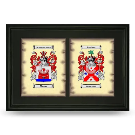 Double Coat of Arms Framed - Black