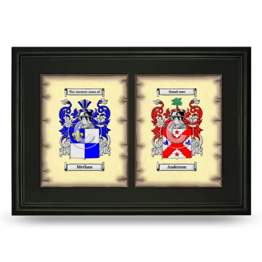 Double Coat of Arms Framed - Black